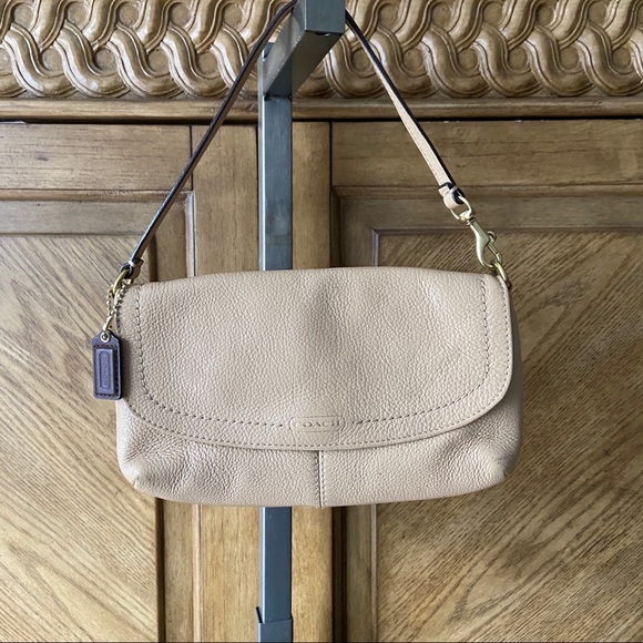 Coach Bags Coach Tan Pebble Leather Baguette Accordion Bag Poshmark